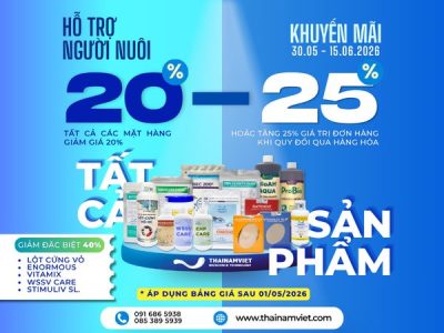 Khuyến mãi 20-25% hỗ trợ người nuôi thủy sản T6/2026