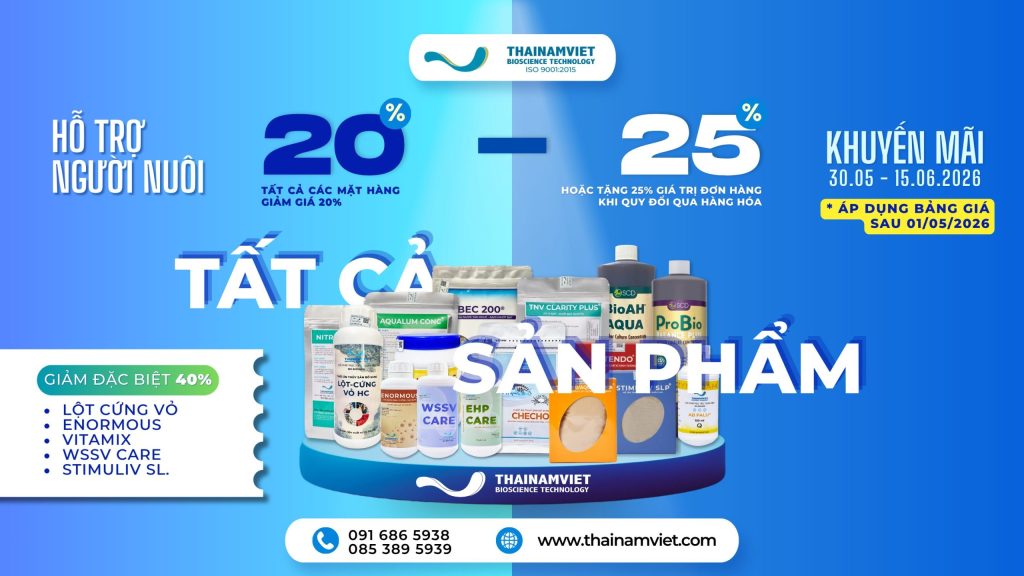 Khuyến mãi 20-25% hỗ trợ người nuôi thủy sản T6/2026